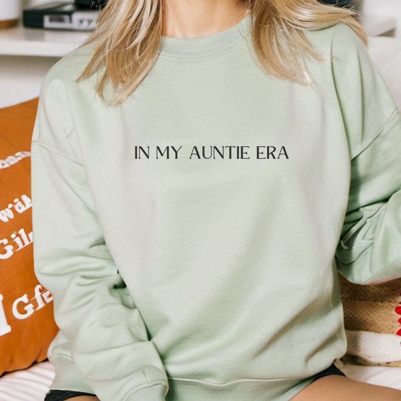 In My Auntie Era Pink Long Sleeve Crewneck Unisex Sweatshirt - Picture 5 of 8